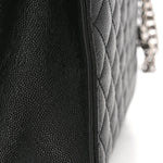Grain De Poudre Textured Mixed Matelasse Triquilt Medium Monogram Satchel Black