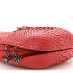 Snakeskin Calfskin Gabrielle Bucket Red