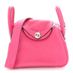 Taurillon Clemence Mini Lindy 20 Rose Shocking