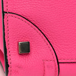 Drummed Calfskin Mini Luggage Fluo Pink