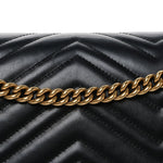 Calfskin Matelasse Medium GG Marmont Shoulder Bag Black