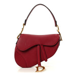 Grained Calfskin Saddle Bag Red