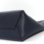 Soft Grained Calfskin Sangle Bucket Bag Navy Blue