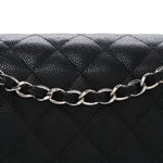 Caviar Quilted Jumbo Double Flap Black
