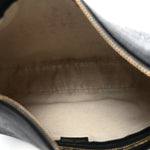 GG Grainy Calfskin Emblem Large Half Moon Shoulder Bag Black