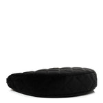 Velvet Crystal Quilted Chain Hobo Black