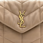 Lambskin Quilted Toy Loulou Puffer Monogram Chain Satchel Dark Beige