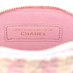 Tweed Quilted Mini Clutch With Chain Pink