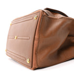 Calfskin Canvas Medium Muse Two Brown