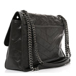 Crinkled Calfskin Matelasse Monogram Medium Niki Chain Satchel Storm