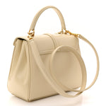 Satinated Calfskin Small 16 Top Handle Bag Beige