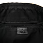 GG Supreme Monogram Calfskin Web Medium Flat Messenger Bag Beige Ebony Black