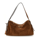 Scamosciato Suede Large Aimee Shoulder Bag Cacao