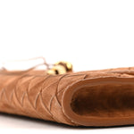 Suede Intrecciato Long Andiamo Top Handle Clutch Amber