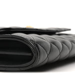 Lambskin Quilted Medusa Wallet On Chain Crossbody Black