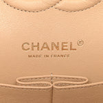Caviar Quilted Medium Double Flap Beige