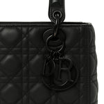 Ultra Matte Calfskin Cannage Medium Lady Dior Black