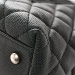 Caviar Lizard Embossed Quilted Small Coco Handle Flap Black