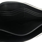 Metallic Lambskin Wave Clutch Black Silver