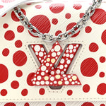 LV X YK Epi Infinity Dots Twist Shoulder Bag PM White Red