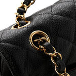 Caviar Quilted Small Double Flap Black