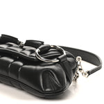 Nappa Vertical Matelasse Medium Maxi Horsebit Chain Shoulder Bag Black