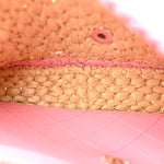 Raffia Chain Venice Beach Flap Bag Beige Pink