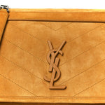 Suede Monogram Medium Niki Chain Satchel Cheddar