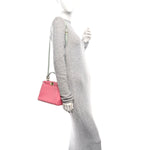 Nappa Colorblock Mini Peekaboo Iconic Satchel Rosa Fluo Oxigen Slate