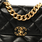 Goatskin Quilted Large Chanel 19 Flap Black