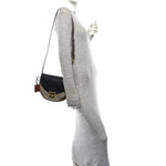 GG Supreme Monogram Calfskin Small Padlock Messenger Shoulder Bag Beige Black Cuir