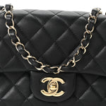 Lambskin Quilted Mini Rectangular Flap Black