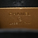Lambskin Quilted Vanity Clutch With Chain Black