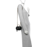 Lambskin Quilted CC Bubble Vanity Case With Chain Black