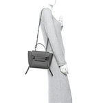 Grained Calfskin Nano Belt Bag Grey
