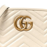 Calfskin Matelasse Small GG Marmont Chain Shoulder Bag White