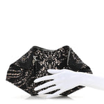 Silk Dandelion Print De Manta Clutch Black