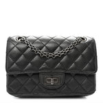 Metallic Sheepskin Quilted 2.55 Reissue Mini Flap Dark Silver