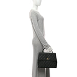 Caviar Quilted Jumbo Kelly Flap Black