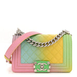 Caviar Quilted Small Cuba Rainbow Boy Flap  Multicolor