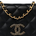 Lambskin Quilted Mini CC Flap Black