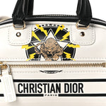 Calfskin Animal Print Micro Dior Vibe Zip Bowling Bag White Multicolor