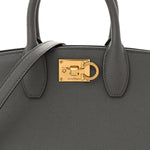 Hammered Calfskin Medium The Studio Box Bag Sparrow