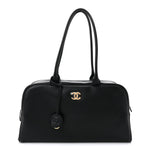 Calfskin Large Perfect Bowling Bag Black