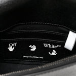 Saffiano Striped Mini Diag Binder Clip Bag Black White Yellow
