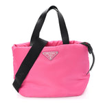 Tessuto Nylon Soft Padded Shopping Tote Fuxia