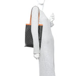 Triomphe Canvas Calfskin Flat Shopper Tote Honey