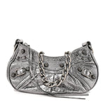 Metallic Agneau Arena Le Cagole Chain Shoulder Bag XS Silver