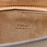 Suede Calfskin Small Faye Top Handle Bag Motty Grey