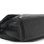 Calfskin Crocodile Embossed Medium West Hollywood Monogram Fold-Over Black